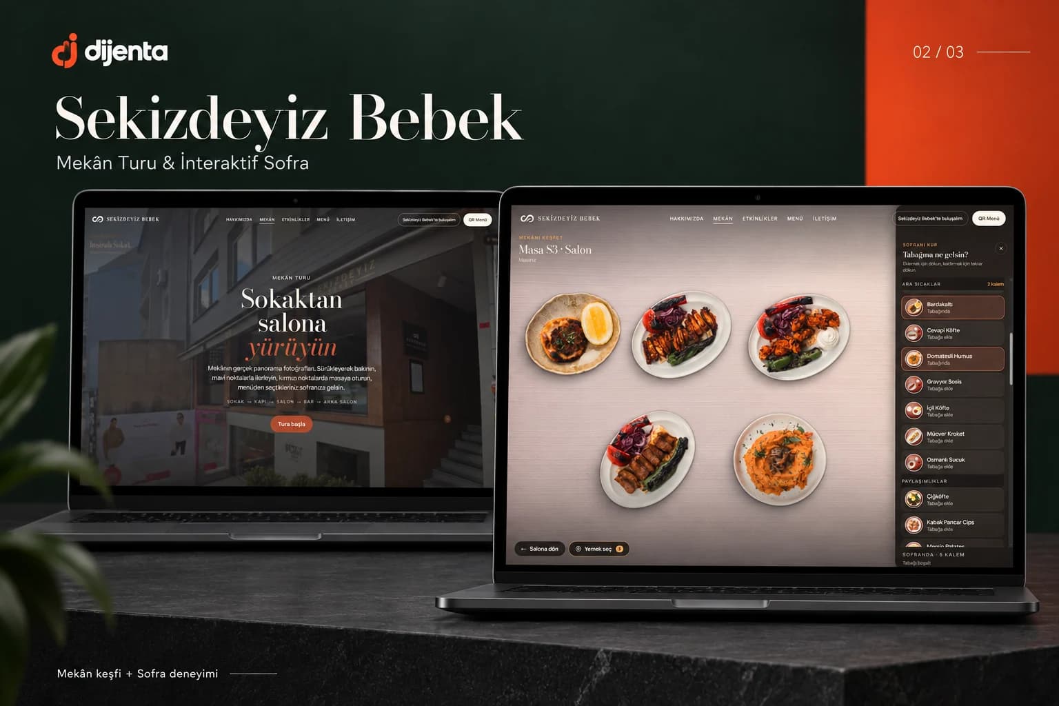 Sekizdeyiz Bebek: panoramic venue tour and interactive table screen